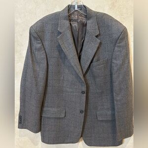 Oscar de la Renta Charcoal Blazer vintage 44r lamb wool cashmere blend